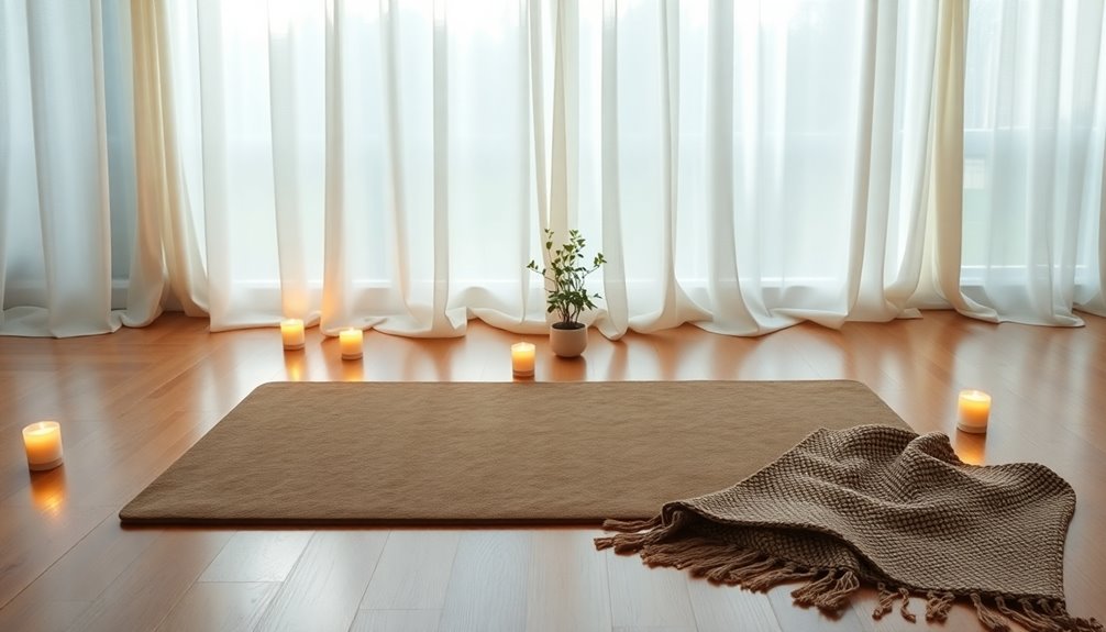 inviting and calming meditation space