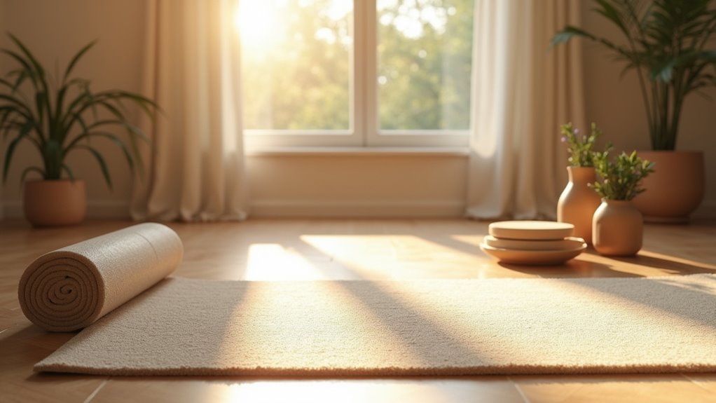 peaceful yoga environment preparation