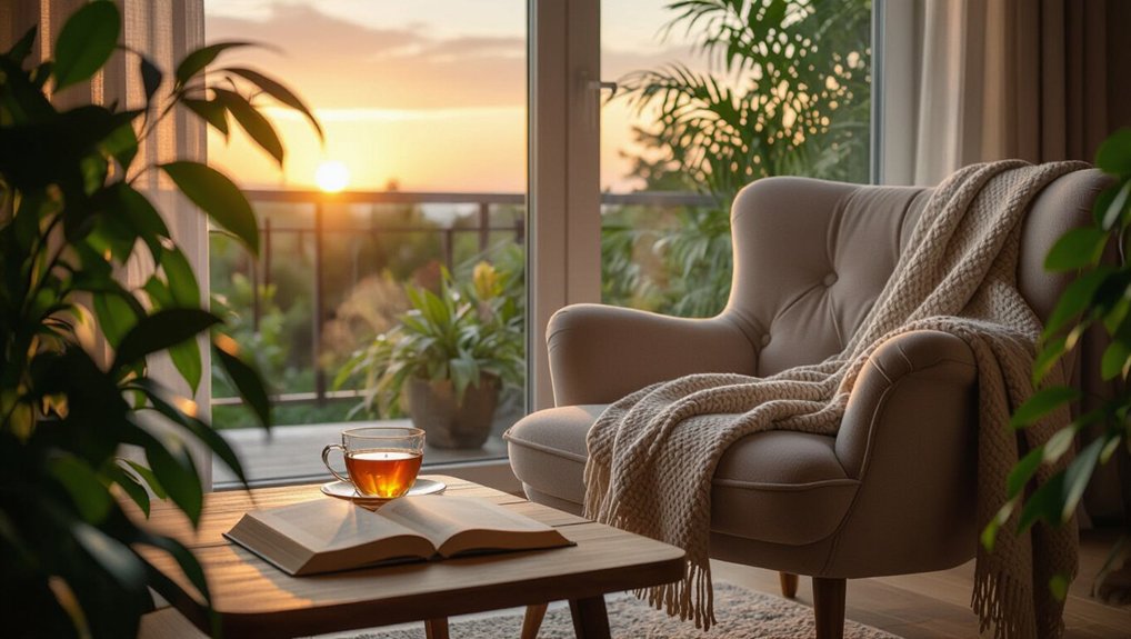 calming evening relaxation setup