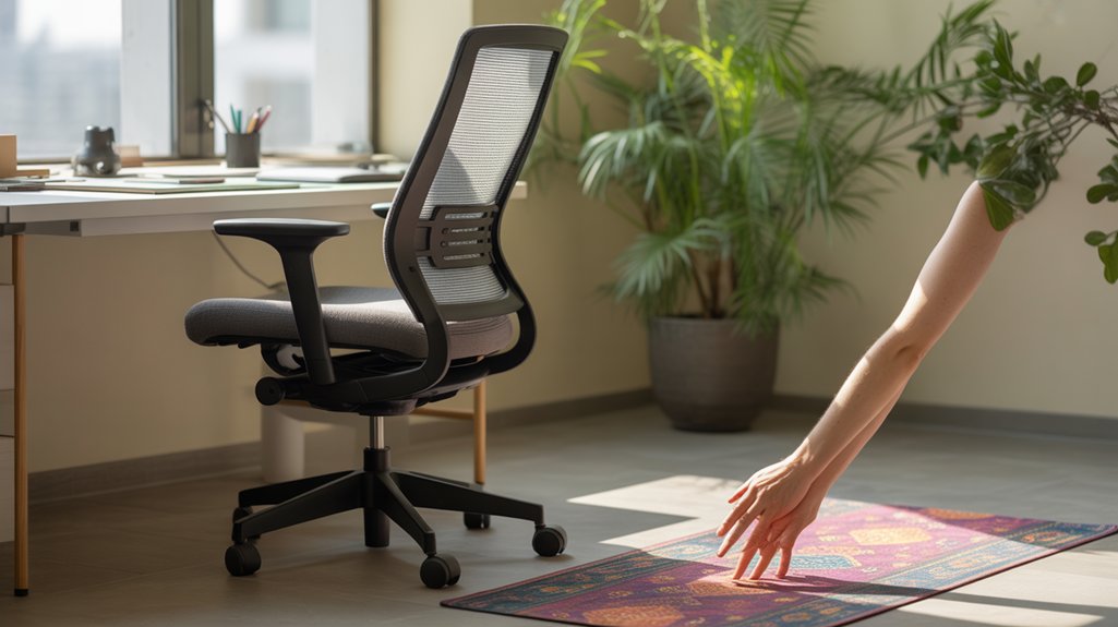 comfortable workspace for yoga