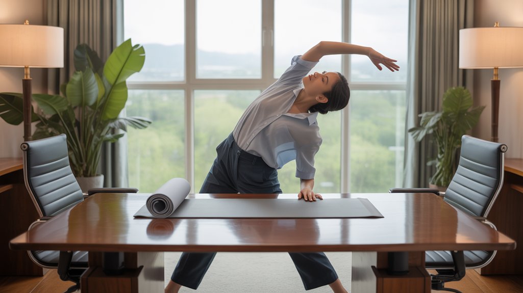 consistent desk yoga practice