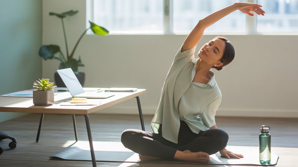 desk yoga for office wellness
