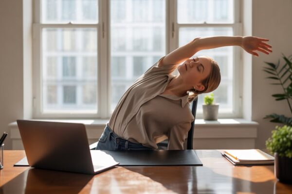 desk yoga for workers