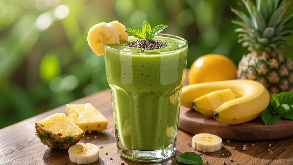 nutritious tropical green smoothie