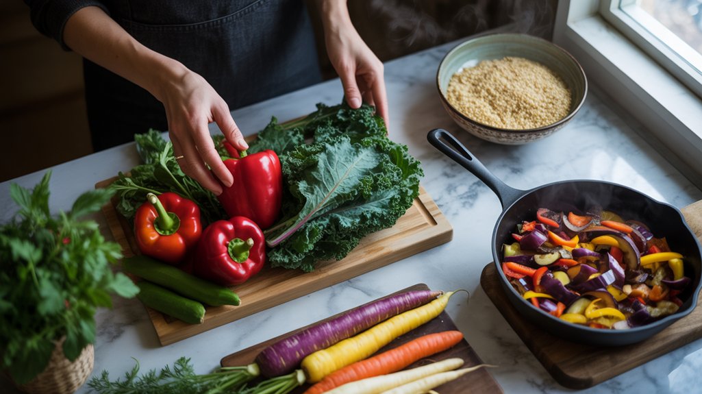 colorful balanced plant based meals