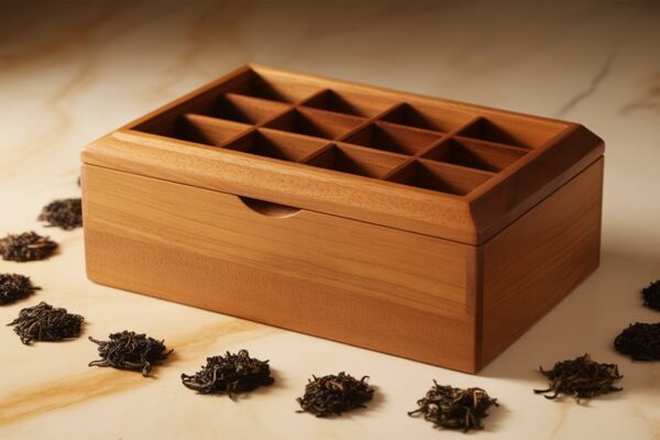 elegant acacia tea storage