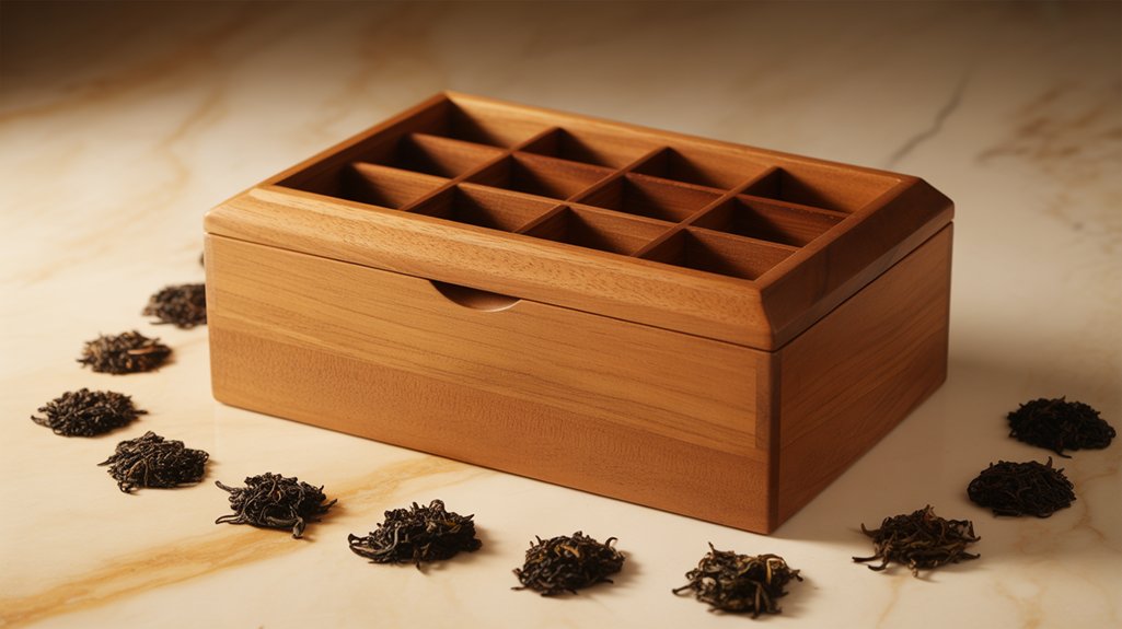 elegant acacia tea storage