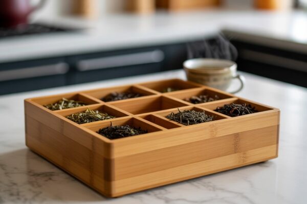 elegant bamboo tea storage