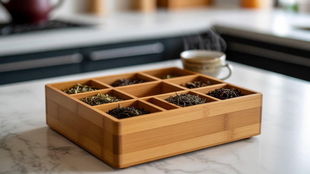 elegant bamboo tea storage