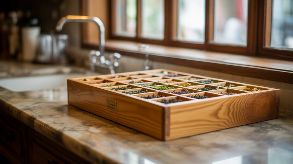pine tea organizer aesthetics