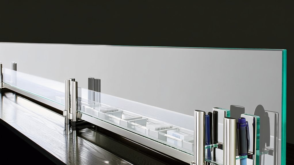 angled tempered glass organizer