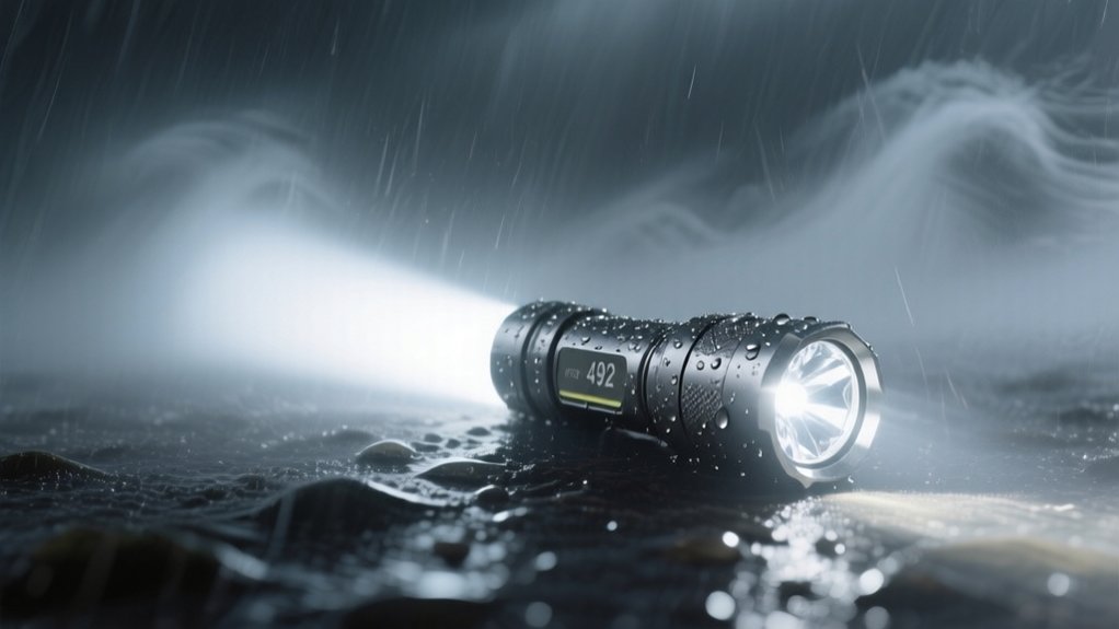 compact 492 foot beam flashlight
