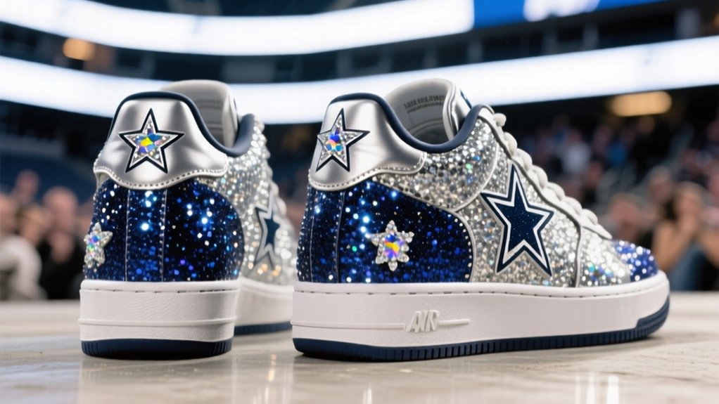 glittered cowboys star sneakers