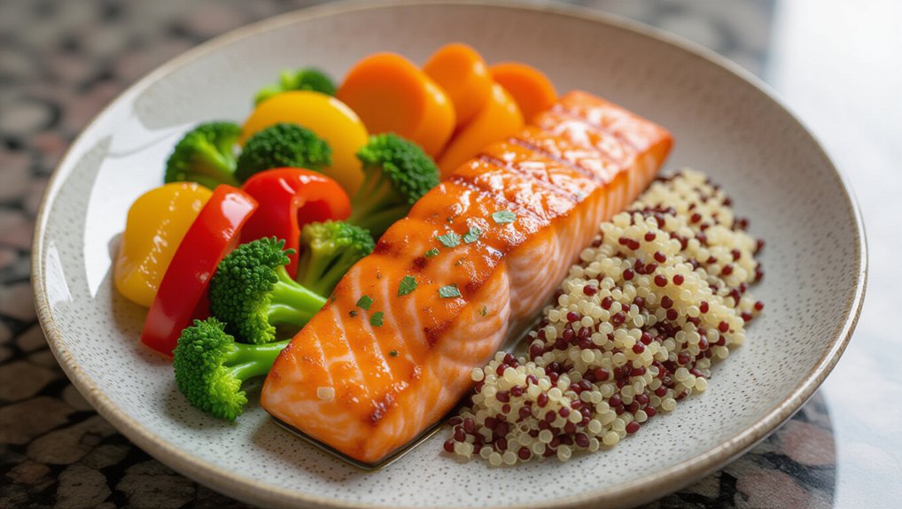 half vegetables quarter protein carbs