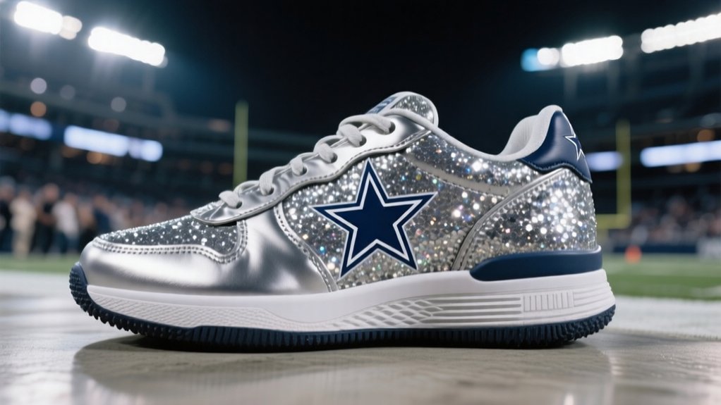 popular cowboys glitter sneakers
