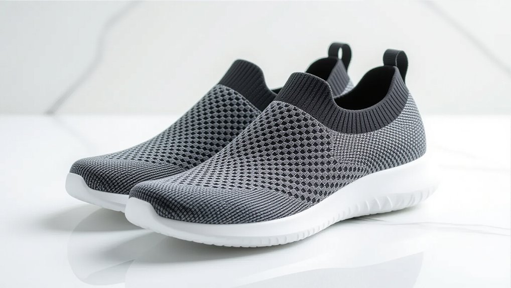 sock style knit slip on sneakers